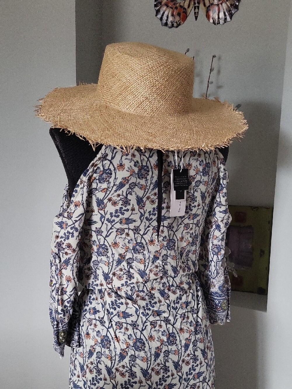 Ace Of Something Leonora Boater Natural Wide-Brim Straw Sun Hat - Picture 8 of 15